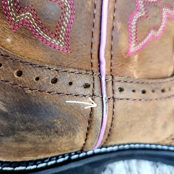 Justin "Wanette" Steel Toe Brown Leather Cowboy Western Boot | Women's Size 9.5B - Picture 11 of 13